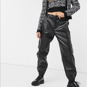 Faux Leather Joggers